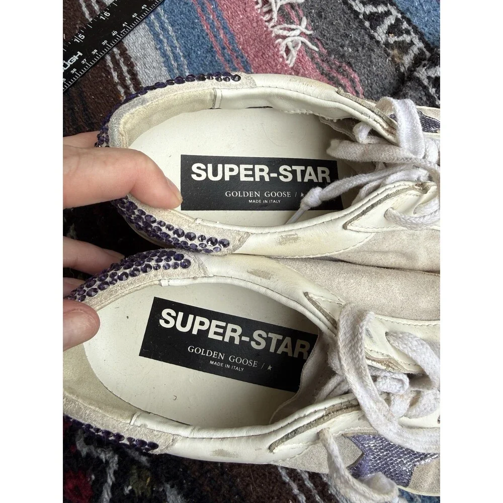 Golden Goose Super-Star Private Edit Womens US7 EU37 Star Crystal Heel Sneakers